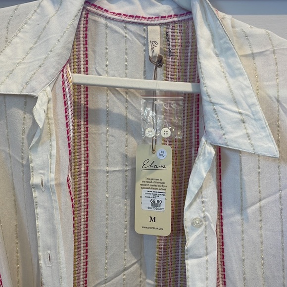 Elan Beach Shirt multicolor thread with sparkle Size M - Picture 5 of 8